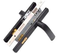 kikxj-Stainless Steel Mortice Lock, Mortice Sashlock, Euro Lever Lock, Handle Lock Set - Silent Door Lock Home Security Bedroom Handle Lock with Keys - Shaped cylinders(Black,A)