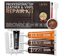 KIKYO Brown Leather Repair Kit, Faux Leather Chair & Couch Repair Kit for Furniture, Sofa, Purse, Belt, Super Easy Match Colors and Fix Scratches, Tears, Fade, Holes on PU, Genuine & Pleather