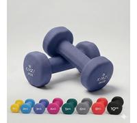 Kikzi® Pair Neoprene Dumbbell Non-Slip Grip Cast Iron Core Hand Weights Home Gym Purple 2 x 1kg