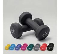 Kikzi® Pair Neoprene Dumbbell Non-Slip Grip Cast Iron Core Hand Weights Home Gym (yoga/pilates) (2 x 2kg - Black)