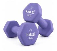 Kikzi® Premium Neoprene Dumbbell Pair - Cast Iron Core, Odor-Free & Non-Slip Grip. Hex Anti-Roll Hand Weights for Exercise, Workouts, Home Gym, Yoga & Pilates (1kg to 10kg)