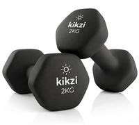 Kikzi® Premium Neoprene Dumbbell Pair - Cast Iron Core, Odor-Free & Non-Slip Grip. Hex Anti-Roll Hand Weights for Exercise, Workouts, Home Gym, Yoga & Pilates (1kg to 10kg)
