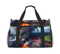Kilauea Volcano Bloom Print Travel Hand Travel Bag Weekender Overnight Carry On Tote Foldable Crossbody Bag
