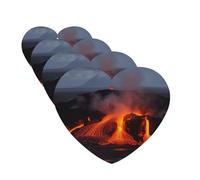 Kilauea Volcano Car Air Freshener Cards Set of 4 Pieces Long Lasting Hanging Scented Cards for Bedroom Wardrobe Car Aromatherapy Tablets for Men Women Rearview Mirror Pendant
