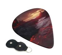 Kilauea Volcano Guitar Plectrums, 6 Guitar Plectrums, Double Sided Printing, For Acoustic Guitar, Bass, Ukulele, Electric Guitar (0.46 Mm 0.71 Mm 0.96 Mm)