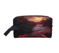 Kilauea Volcano Portable Large-Capacity Travel Toiletry Bag (Print Models) Waterproof Makeup Storage Bag for Men and Women for Business Trips, Fitness, Bathroom, Daily Storage