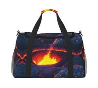 Kilauea Volcano print Weekender Overnight Carry On Bag Gym Luggage Bag Duffel Bag for Travel Women, Black, One Size