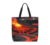 Kilauea Volcanos Print Tote Bag For Womenshoulder Reusable Shopping Casual Travel Summer Beach Bags