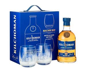 Kilchoman Machir Bay Gift Pack | 70 ottle with 2 Whisky Tumblers | Islay Single Malt Scotch Whisky | 46% ABV | Award Winning Whisky | Hand-crafted on Isle of Islay | Peat Smoke & Citrus Sweetness