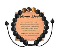 Kilener Beaded Bracelets for Men Bonus Dad Gifts from Daughter Son Father Day Gifts for Grandpa Papa Gifts Bracelet from Grandchildren Uncle Gifts from Niece Nephew, S, Stone, no gemstone