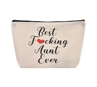 Kilener Cosmetic Bag for Women Mothers Day Gifts for Mom Grandma Aunt Makeup Bags for Women Birthday Gifts for Grandma Nana Mom Mommy Aunt Auntie Gift, Beige-aunt