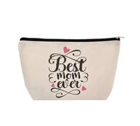 Kilener Cosmetic Bag for Women Mothers Day Gifts for Mom Grandma Aunt Makeup Bags for Women Birthday Gifts for Grandma Nana Mom Mommy Aunt Auntie Gift, Beige-mom