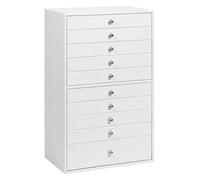 KILHS Jewellery Box, Jewellery Organiser with 10 Drawers, 10-Tier Large Jewelry Box, Can Store Necklaces, Rings, Earrings, Watches,etc., Boxes & Organisers, Gift Idea, White