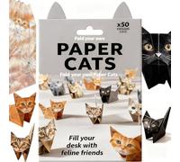 Kilibili 50 Pack DIY Paper Cat Origami Kit - 3D Cute Animal Folding Craft, Creative Holiday Activity Set for Christmas Decoration & Cat Lover Gifts