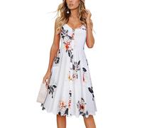 KILIG Women's Summer Dress Casual Sleeveless Beach Floral Sun Dress with Pockets Button Down A-Line Dress (Floral-04,Medium)