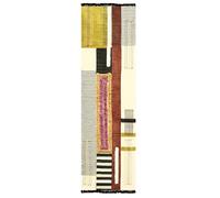 Kilim Runner 2.6x8 Cotton Runner Rug Brown & Yellow Indoor Outdoor Runner 0.19 inches Thick Easy Washable Hand Wash Cotton Carpet Flatweave Runner Rugs for Hallway, Staircases, Corridor Runner