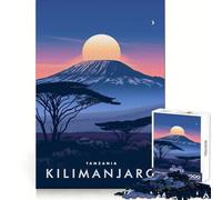 Kilimanjaro Mountain Tanzania Adults 1000 Piece Jigsaw Puzzle Focus Ability Gentle Engagement Interlock Well Art Xmas Gift size 38x26cm