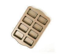 Kilimazart Mini Loaf Pan 8-Cavity Carbon Steel Bakeware Non-Stick Bread Baking Tray One-Piece Design