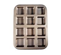Kilimazart Mini Loaf Pan 8-Cavity Carbon Steel Bakeware Non-Stick Bread Baking Tray One-Piece Design (Golden 12 Cavity)