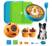 KILIN Dog Enrichment Toys 6 Pack - Dog Toys to Keep Them Busy, Lick Mat, Ball & Bowl with Peanut Butter, Frozen Treat Puzzle Dispenser for Anxiety Relief, Reduce Boredom, Perfect for Bathing Grooming