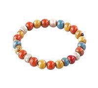 KILIPOL Bohemian Hippie New Chinese Ethnic Style Colorful Ceramic Bead Bracelet, Iiterary And Ancient Style Colorful Bracelet, Bohemian Summer Beach Jewelry Gift For Women Christmas Gift(Style1