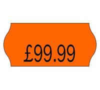 kilk - 10 Rolls 26mmx12mm Fluorescent Orange Price Labels for Pricing Guns