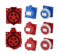 KILKCWFNH 1/5/20Pcs 16A/32A Industrial Plug&Socket 3P/4P/5Pin Electrical Connector IP67 Waterproof Electrical Connection Wall Mount Socket(32A Panel Mounted,50 PCS-5P IP67)
