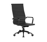 Kilkee Contemporary High Back Bonded Leather Executive Armchair with Black Base - Black