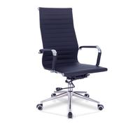 Kilkee Contemporary High Back Bonded Leather Executive Armchair with Chrome Base - Blue