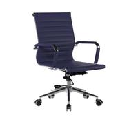 Kilkee Medium Back Bonded Leather Executive Armchair with Chrome Base - Blue