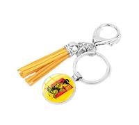 Kill Bill The Bride Keychain Silver Color Metal Leather Tassel Pendant Key Chain Bag Hanging Ornament Movie Jewelry