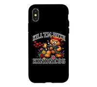 Kill 'Em With Kindness Hearts Flowers Teddy Bear Graphic Case for iPhone X/XS