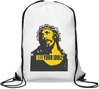 Kill Idols Punk Rock Jesus Your Graphic Art Gym Sack Casual Drawstring Bag White
