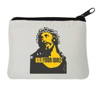 Kill Idols Punk Rock Jesus Your Graphic Art Neoprene Coin Purse Pouch 10x11cm White