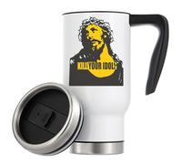 Kill Idols Punk Rock Jesus Your Graphic Art Vacuum Insulated Thermal Travel Coffee Mug 480ml White