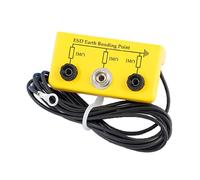 Kill Stat ESD Earth Bonding Point, Grounding Earth L-Shaped Bracket With Ring Terminal Cable, 1 x 10mm Stud, 2 x Banana Sockets, 1 Meg-Ohm Resistors, For Grounding Static Charge