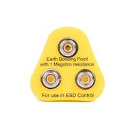 Kill Stat ESD UK Anti-Static Grounding Adapter, Earth Bonding Plug, With 3 x 10mm Studs For Grounding To Earth, 1 Meg-Ohm Resistor, Yellow