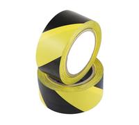Kill Stat Hazard Tape, 33m x 50mm, 1 Roll, High Visibility Black And Yellow Diagonal Stripes, Floor Marking Tape, Warning Tape, Social Distancing Barrier Tape, Suitable For PVC Tiles And Concrete