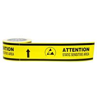 Kill Stat Heavy Duty Static Attention Tape, Caution Tape For Anti Static Areas, For Floor Marking, Yellow And Black, Self-Adhesive, Excellent UV Resistance, 33m x 75mm
