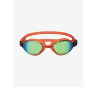 Killa 180 Swimming Goggles Orange with Green Mirrored Lenses