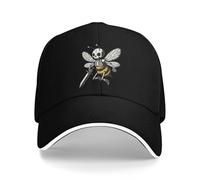 Killer Bee Baseball Cap Hand Drawn Skeleton Bee with Sword Street Style Trucker Hat Summer Couple Hunting Camping Snapback Cap