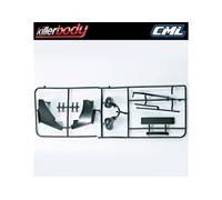 Killer Body Alfa Romeo 8C 1/10 Injection Moulded Accessories Black ABS KB48088