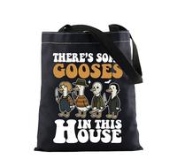 Killer Duck Tote Bag Funny Horror Character Goose Canvas Bag Halloween Silly Goose Spooky Season Gift For Scary Movie Fans, Gooseshousetblk-us