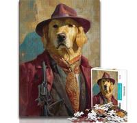 Killer Golden Retriever 1000 Piece Jigsaw Puzzle for Adults And Teenagers,Educational Games Wall Decoration Unique Birthday And Xmas Gifts (38x26cm)