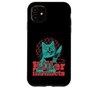 Killer Instincts Cat with Knife Pop Art Feline Funny Kitty Case for iPhone 11