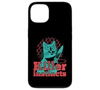 Killer Instincts Cat with Knife Pop Art Feline Funny Kitty Case for iPhone 13