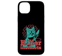 Killer Instincts Cat with Knife Pop Art Feline Funny Kitty Case for iPhone 14 Plus