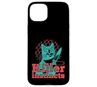 Killer Instincts Cat with Knife Pop Art Feline Funny Kitty Case for iPhone 15 Plus