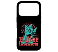 Killer Instincts Cat with Knife Pop Art Feline Funny Kitty Case for iPhone 17 Pro