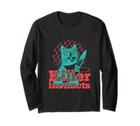 Killer Instincts Cat with Knife Pop Art Feline Funny Kitty Long Sleeve T-Shirt